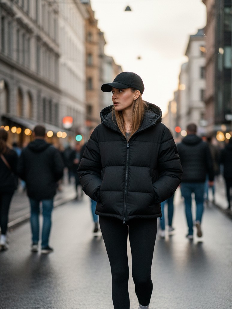 Kaia walking near sea